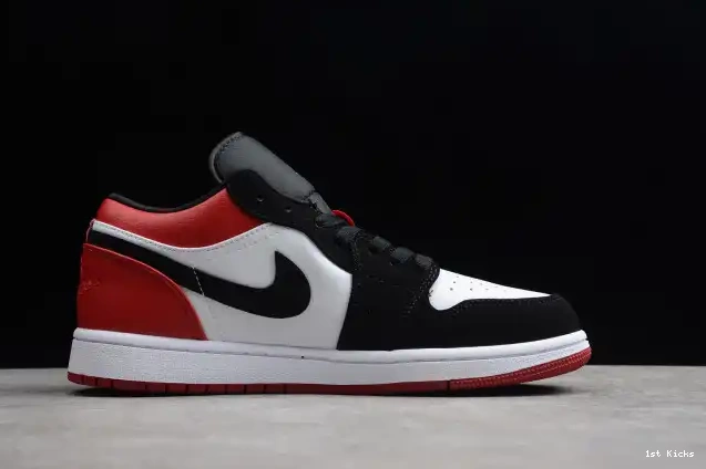 1st Kicks Shoes Black Jordan 1 Air Toe Low 553558-116 0505